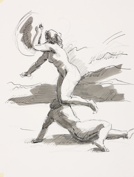 untitled; pen & ink wash, 33 x 25, 2018